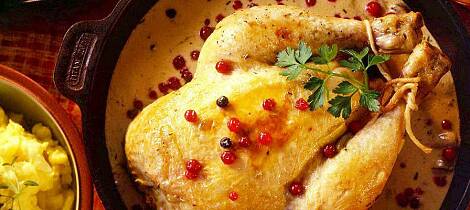 På søndag blir det en riktig så staselig middag med helstekt kylling