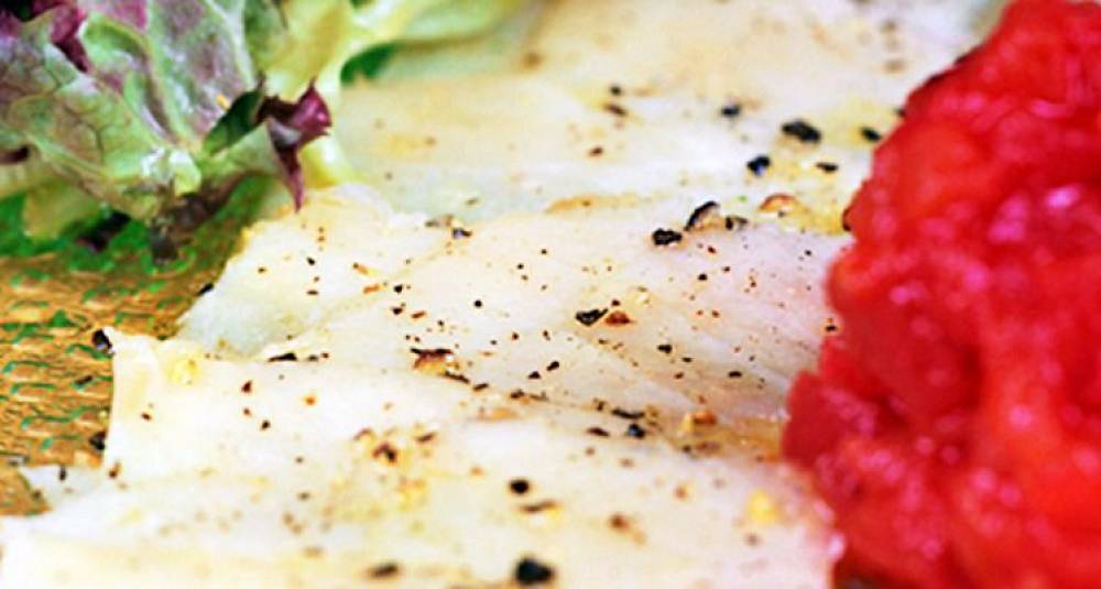 Klippfisk carpaccio