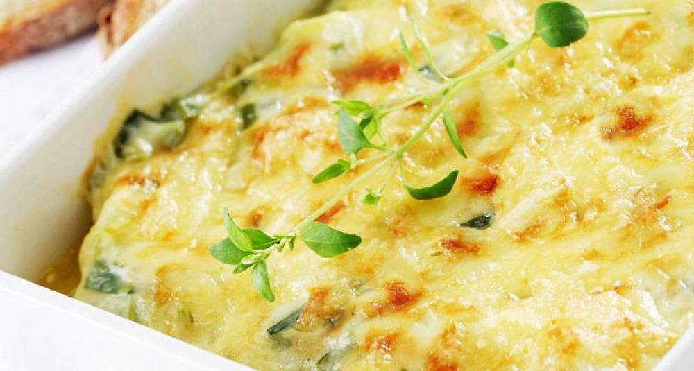 Gratinert klippfisk med purre