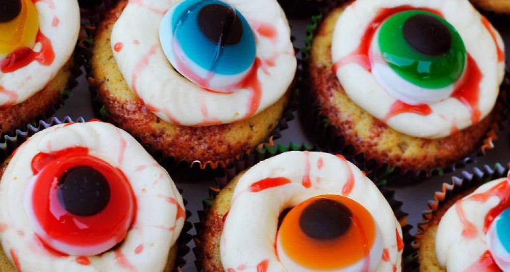 Blodige muffinsøyne til Halloween