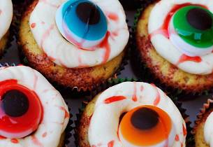 Blodige muffinsøyne til Halloween