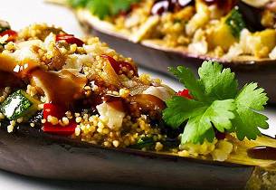 Gratinert aubergine med couscous