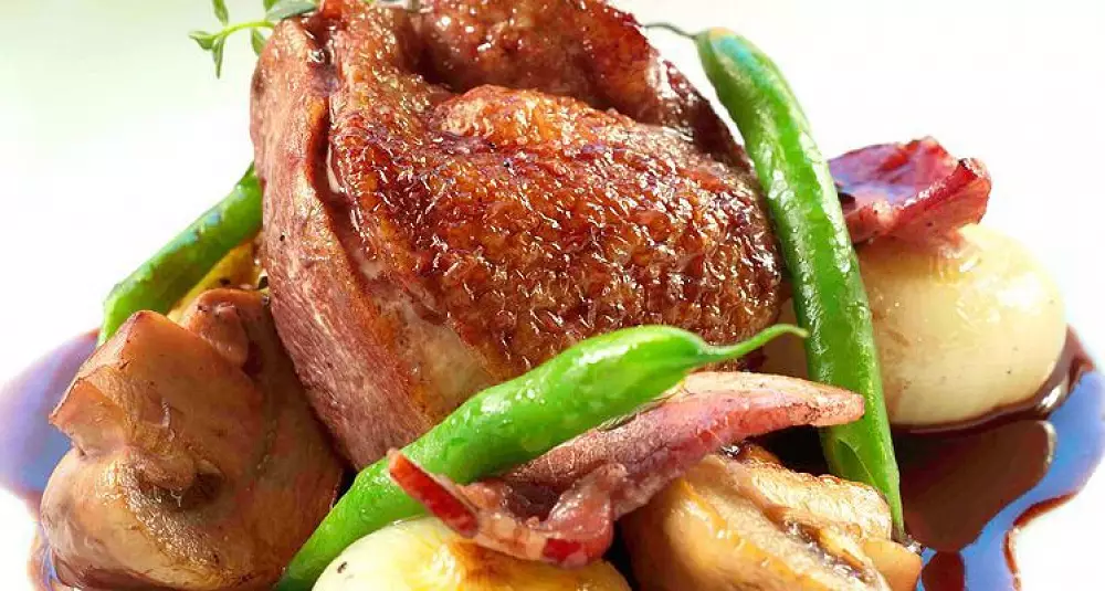 Kylling i rødvin - Coq au vin