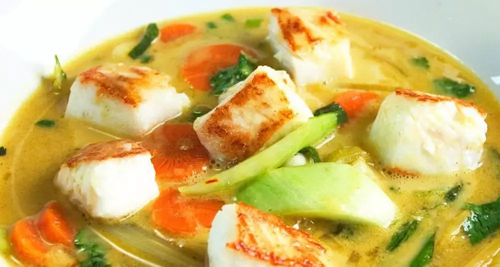Asiatisk hot pot med kveite