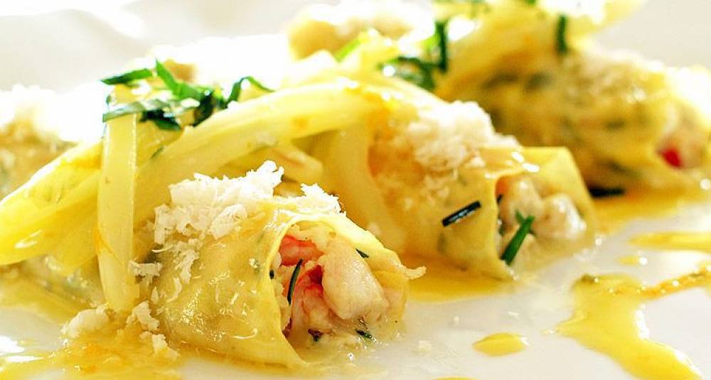 Når krabbe fylles i pastaruller, smaker den helt fantastisk