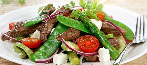 Biff og salat gjør alle blide