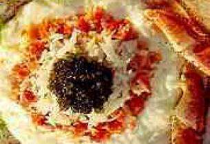 Blomkålsmousse med krabbe og kaviar