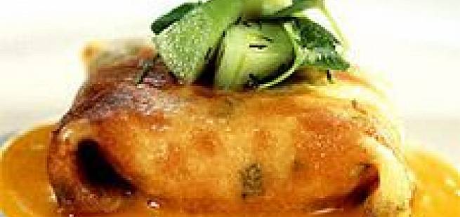 Quick "Blini" fyllt med norsk laks og ost
