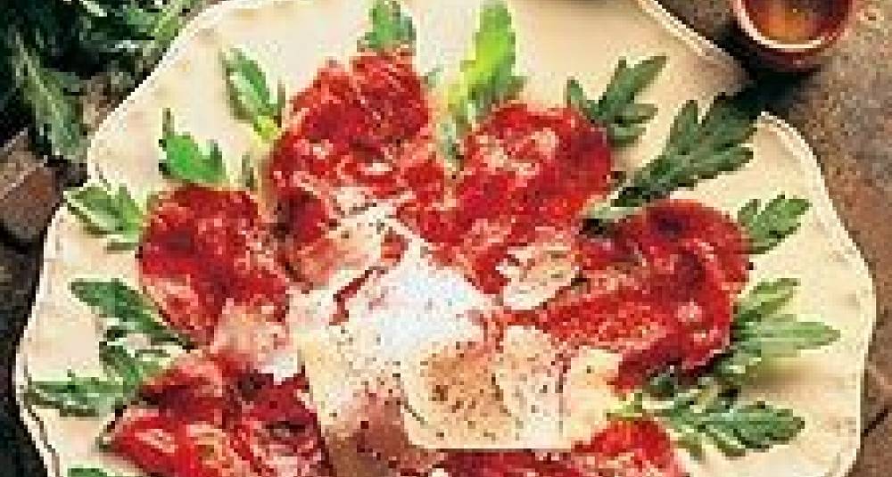 Carpaccio med andelevermousse