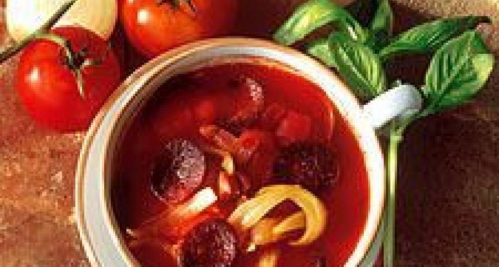Tomatsuppe med morrpølse