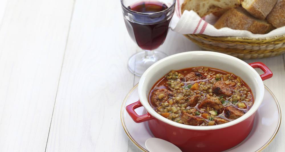 Spansk linsesuppe med chorizo