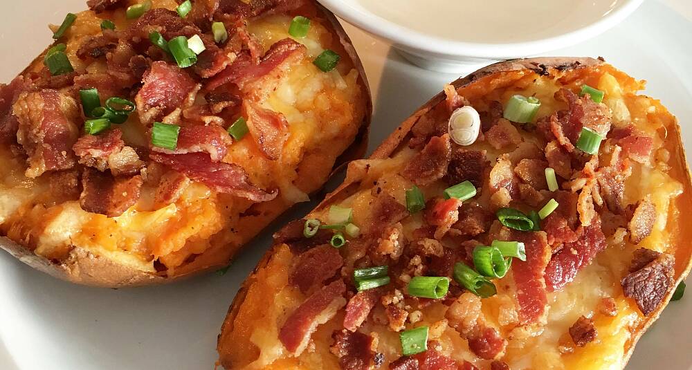 Loaded sweetpotato skins