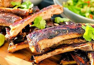 Grill spareribs med chilikaramell