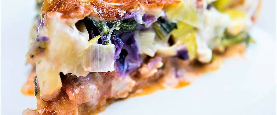 Juleskinke og rødkål i paien er kjempegodt