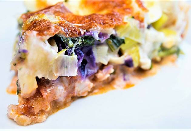 Juleskinke og rødkål i paien er kjempegodt