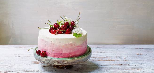 Kremkake med kirsebær og mascarpone