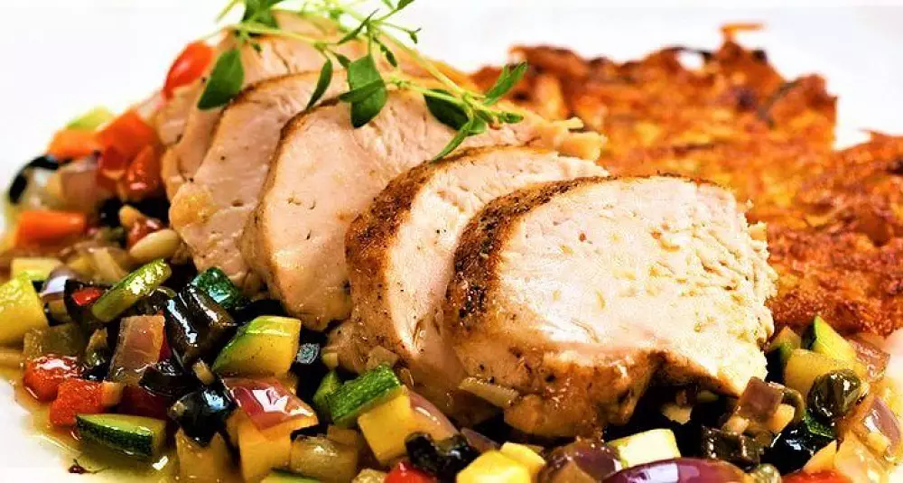 Kyllingfilet med varm oliven- og kaperssalsa