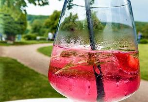 Pink gin tonic