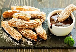 Churros fritert vannbakkels