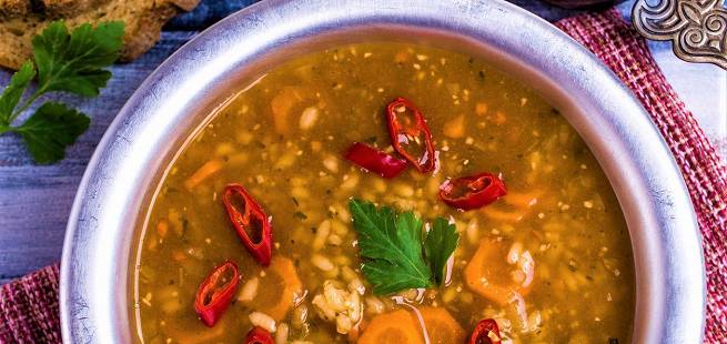 Brennende rissuppe caldo cantina fra Mexico