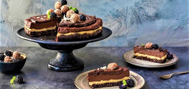 Raw sjokoladekake med vanilje