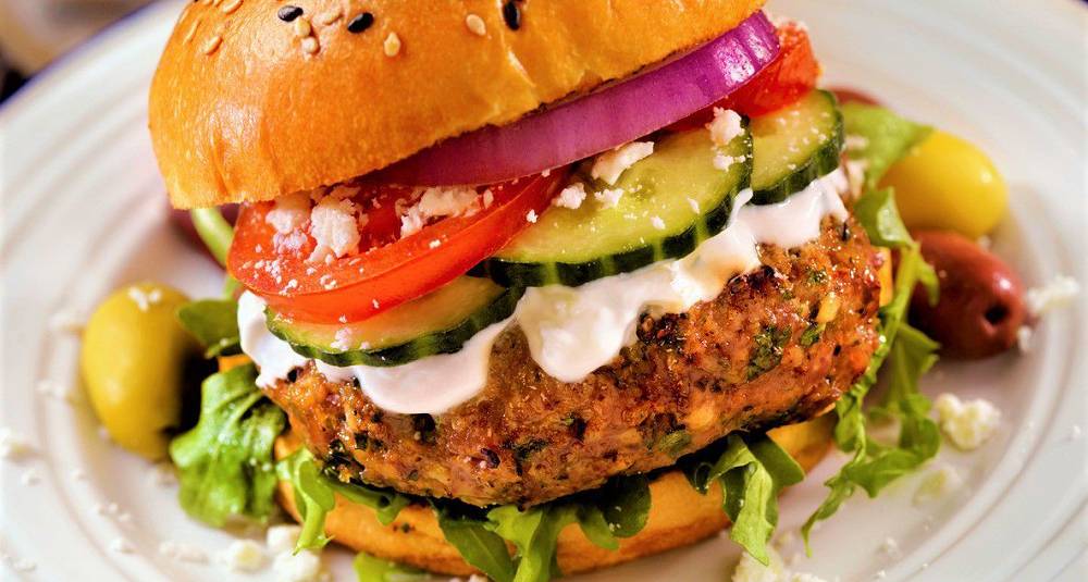 Gresk burger av lam med tzatziki