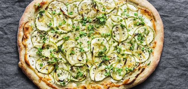 Pizza bianca med squash