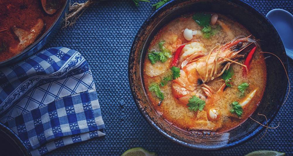 Tom yum - thaisuppe med sjøkreps og kokosmelk