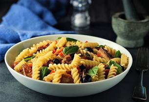 Pasta med røykt makrell