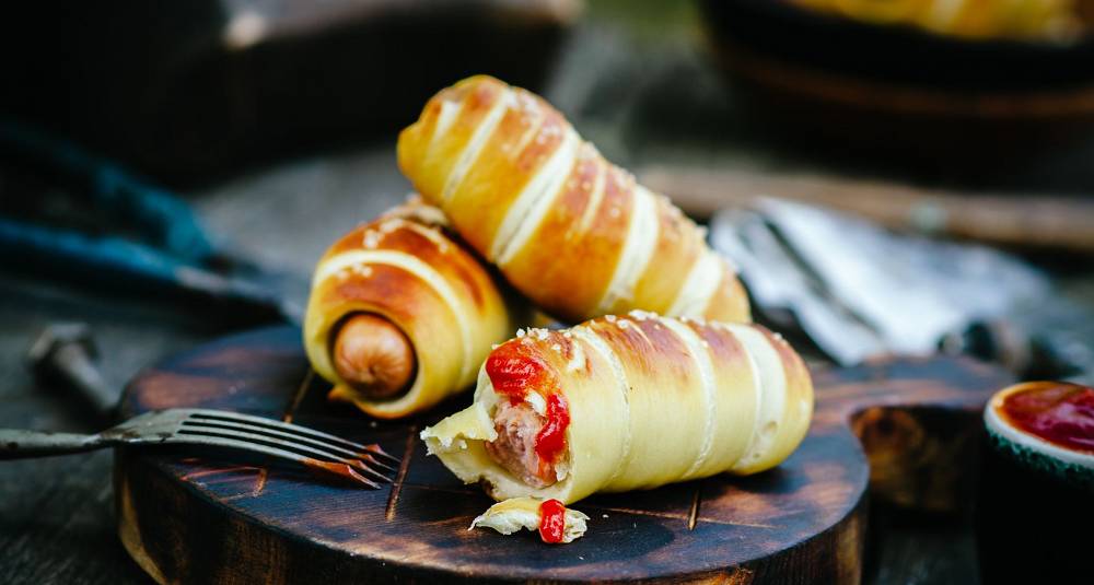Innbakte pølser
