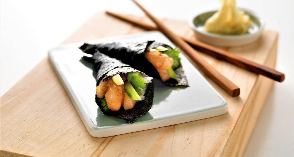 Temaki sushi med sei