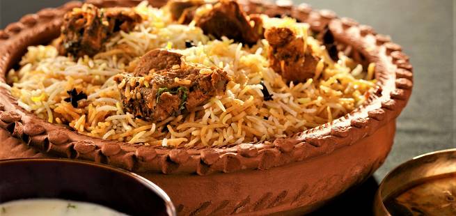 Lam med ris Hyderabadi Gosht Biryani