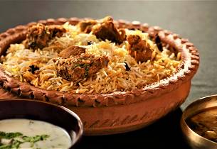 Lam med ris Hyderabadi Gosht Biryani 