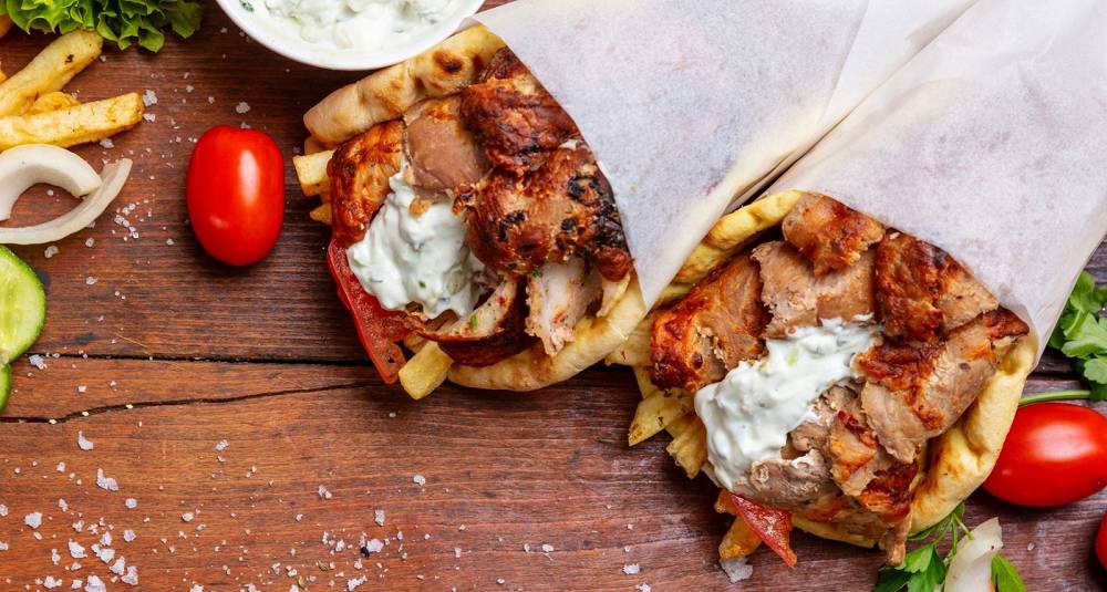 Shawarma med rester av påskelam