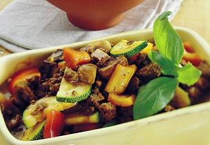 Gryte med sopp og squash
