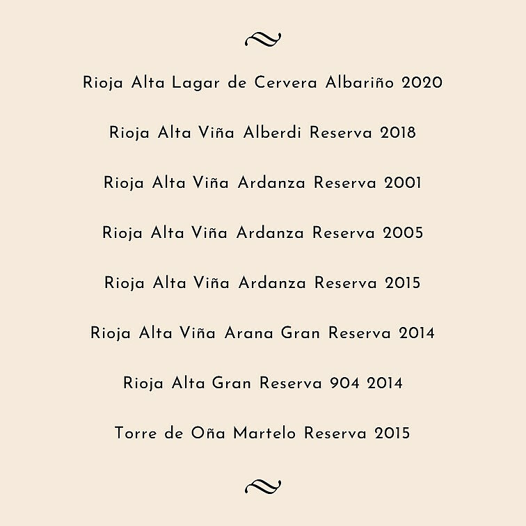 Vinliste La Rioja Alta
