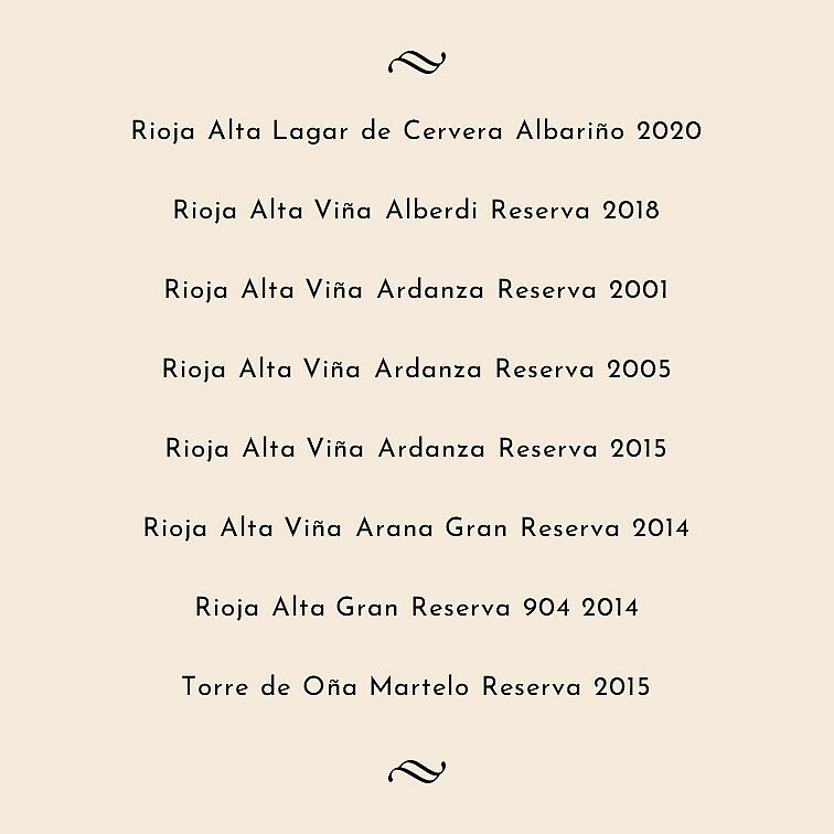 Vinliste La Rioja Alta Vinliste La Rioja Alta