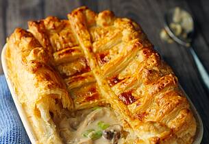 Pai med brisler og sjampinjong (Aunt Nelly´s Mushroom Pie) (England)