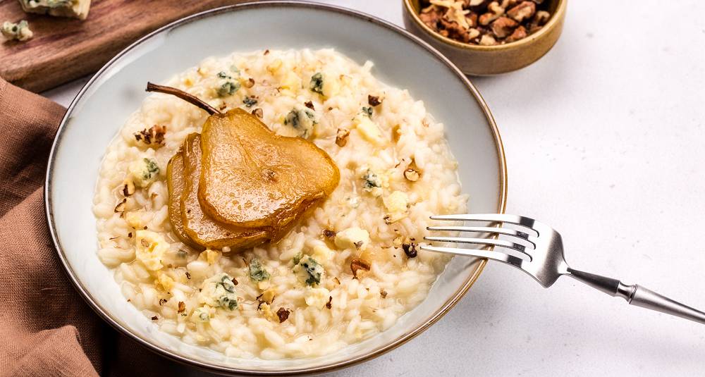 Risotto med pære og gorgonzola