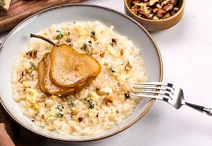 Risotto med pære og gorgonzola