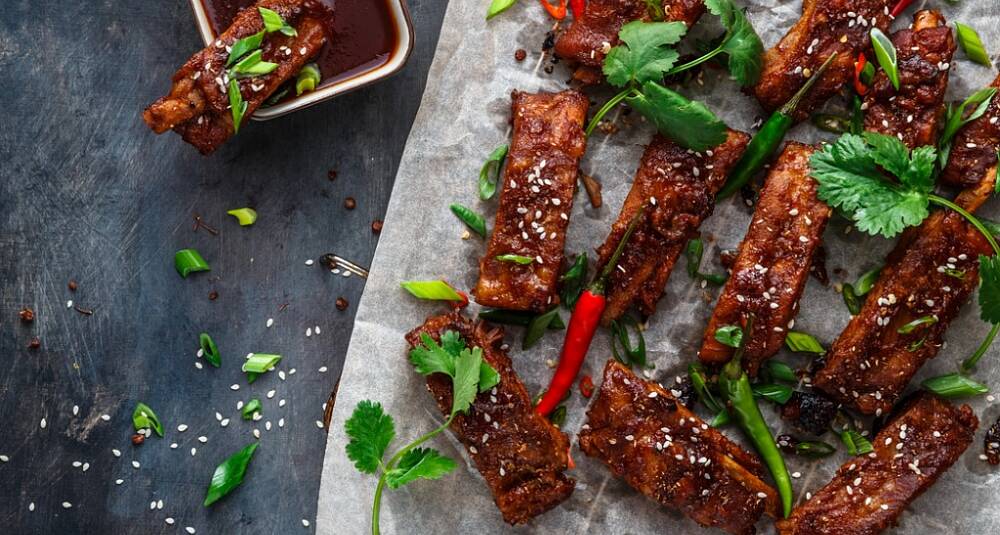 Koreanske glazed spareribs