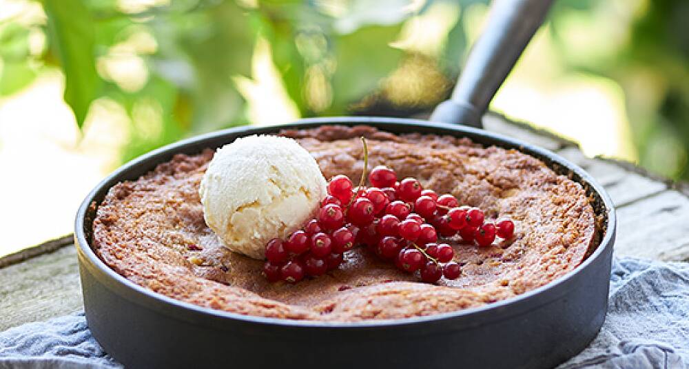 Dessertkaken lager du på grillen eller i stekepannen