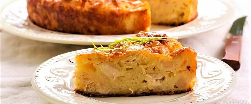 Fransk Quiche med ost og kalkun