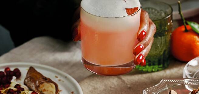 Arancia e Miele Sour - drinkoppskrift med blodappelsin og gin