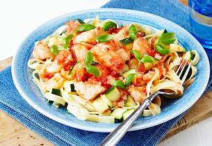 Steinbit og pasta