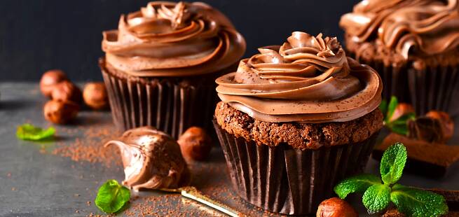 Sjokolademuffins fylt med kokos