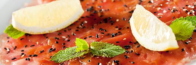 Carpaccio er perfekt sommermat, spesielt med denne vrien