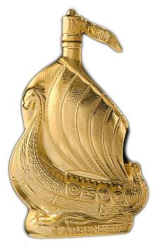 Larsen Golden Sculpture Limoges Viking Ship