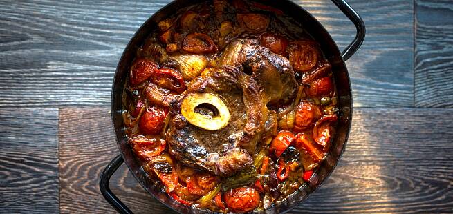 Ossobucco al Pomodoro - kalveskank med tomat