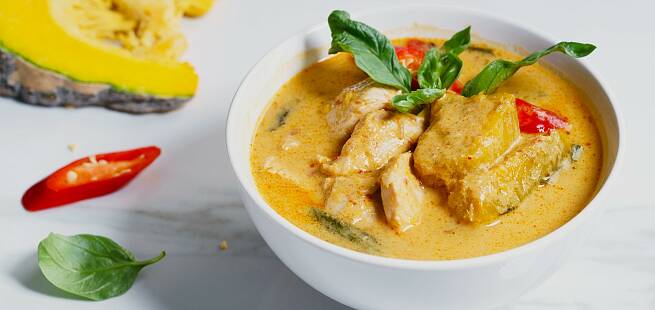 Thai gresskar- og kylling-curry